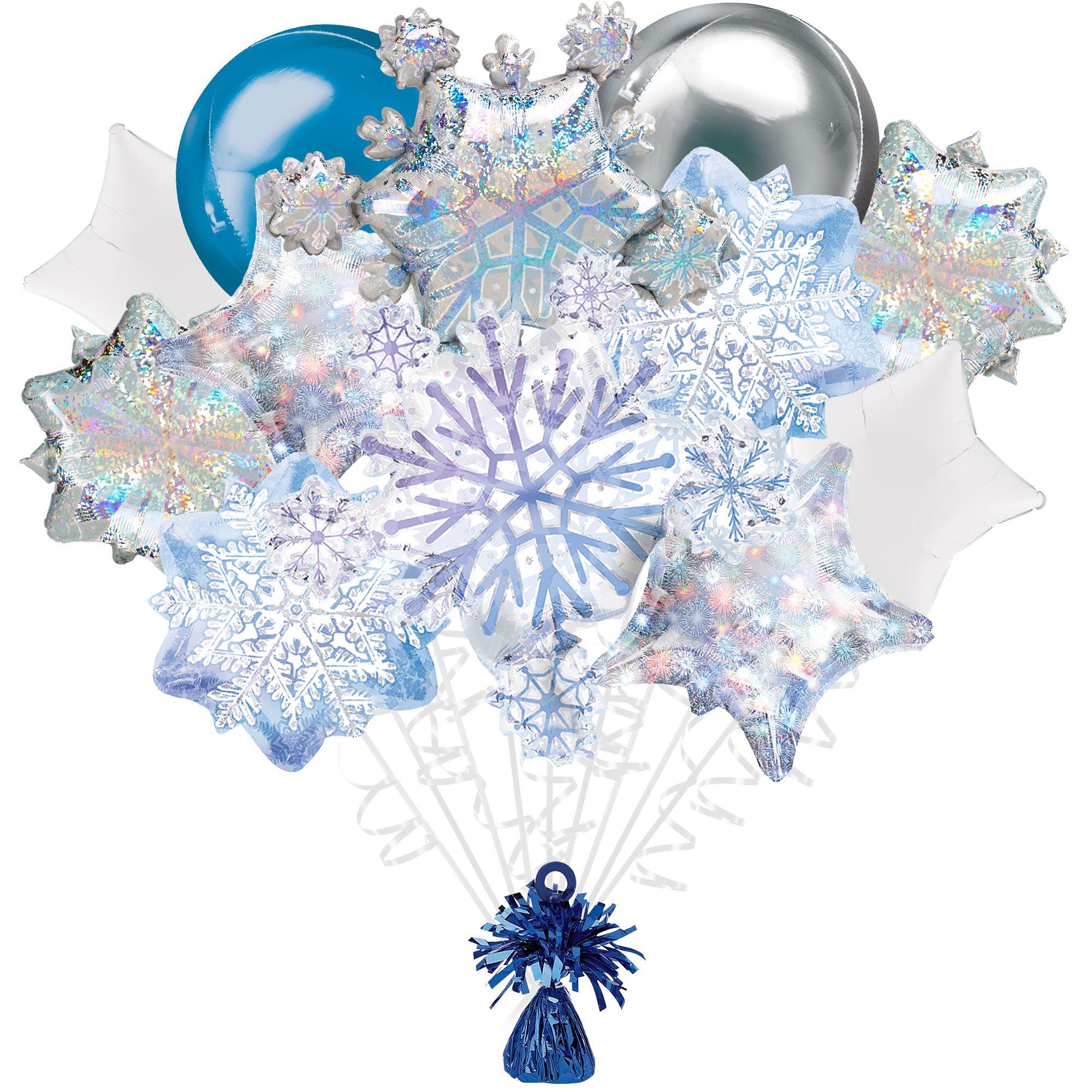 5PC BLLN BOUQUET SNOWFLAKE P