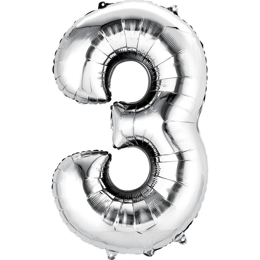 34in Silver Number Balloon (3)