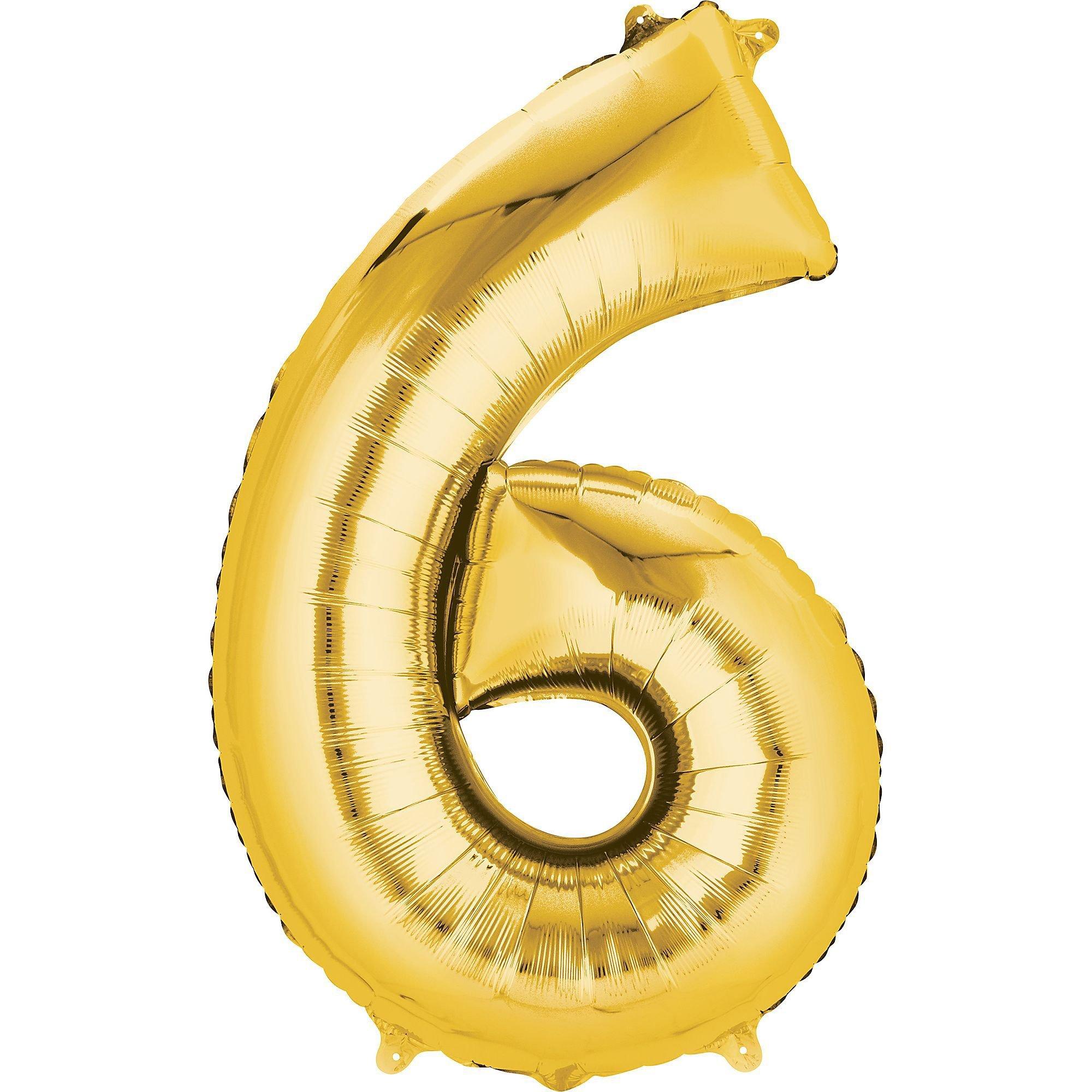 Smaak huiselijk Fluisteren 34" Gold Number 6 Balloon | Party City