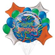 Birthday Streamers Foil Balloon Bouquet