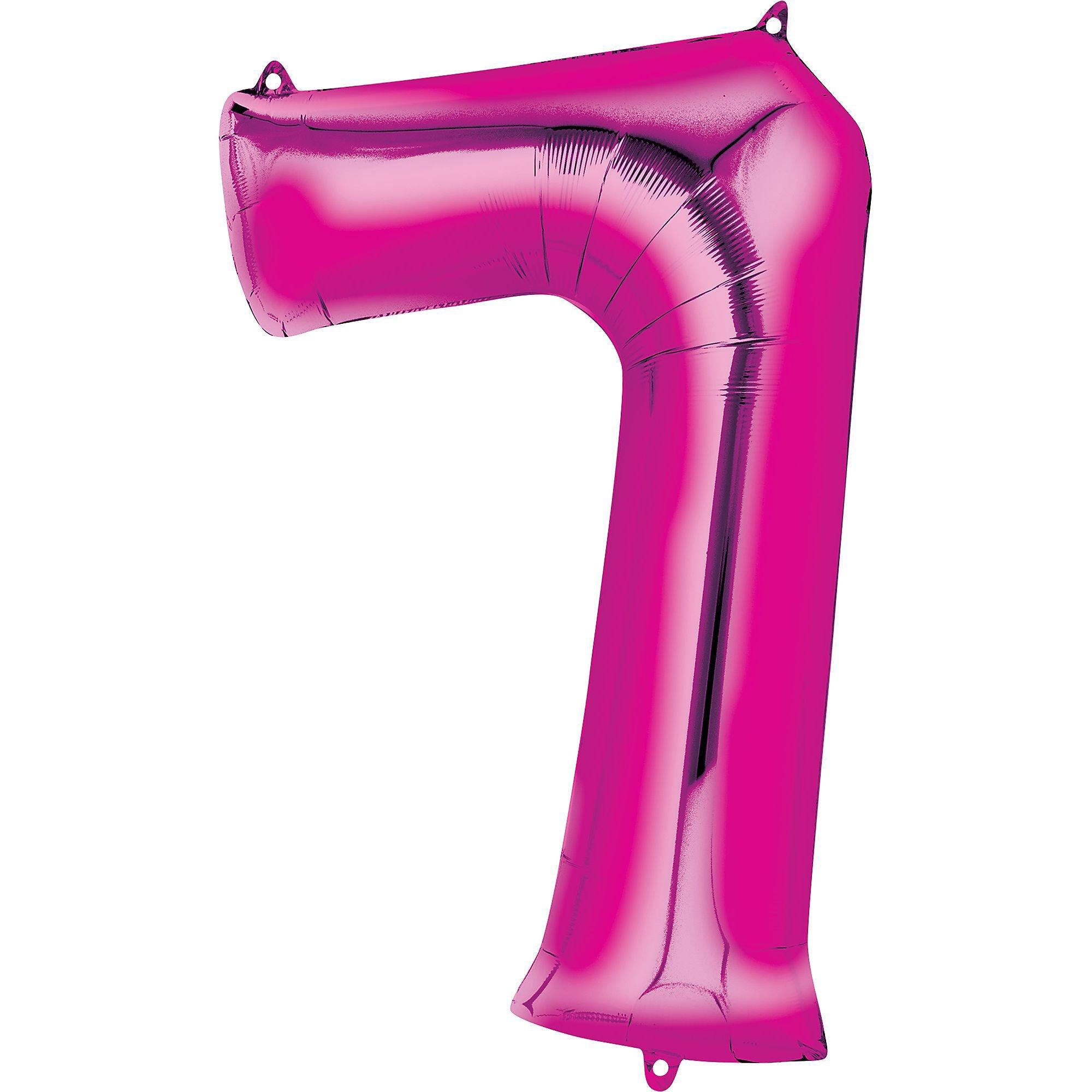 34in Bright Pink Number 7 Balloon | Party City