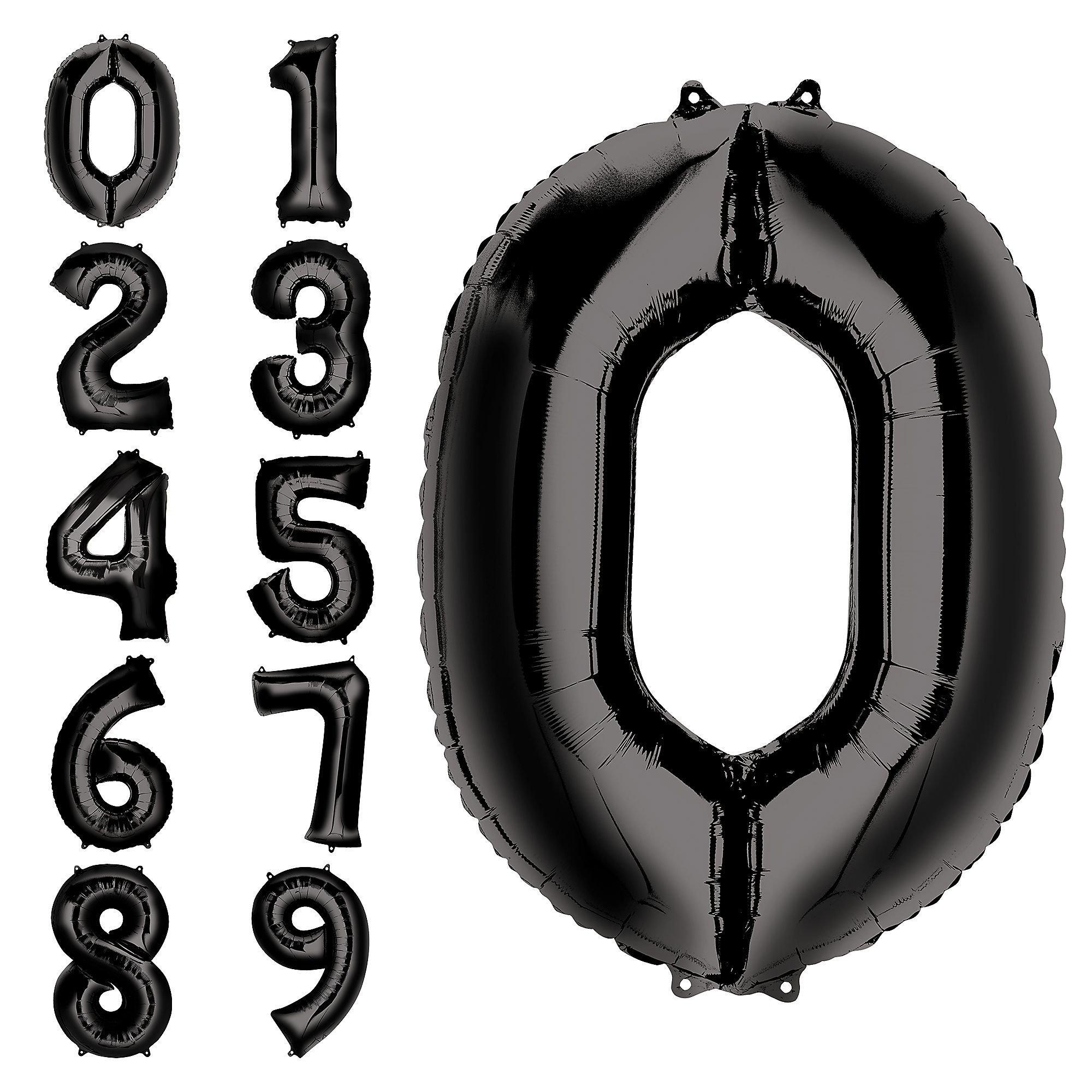 34in Black Number 0-9 Balloons