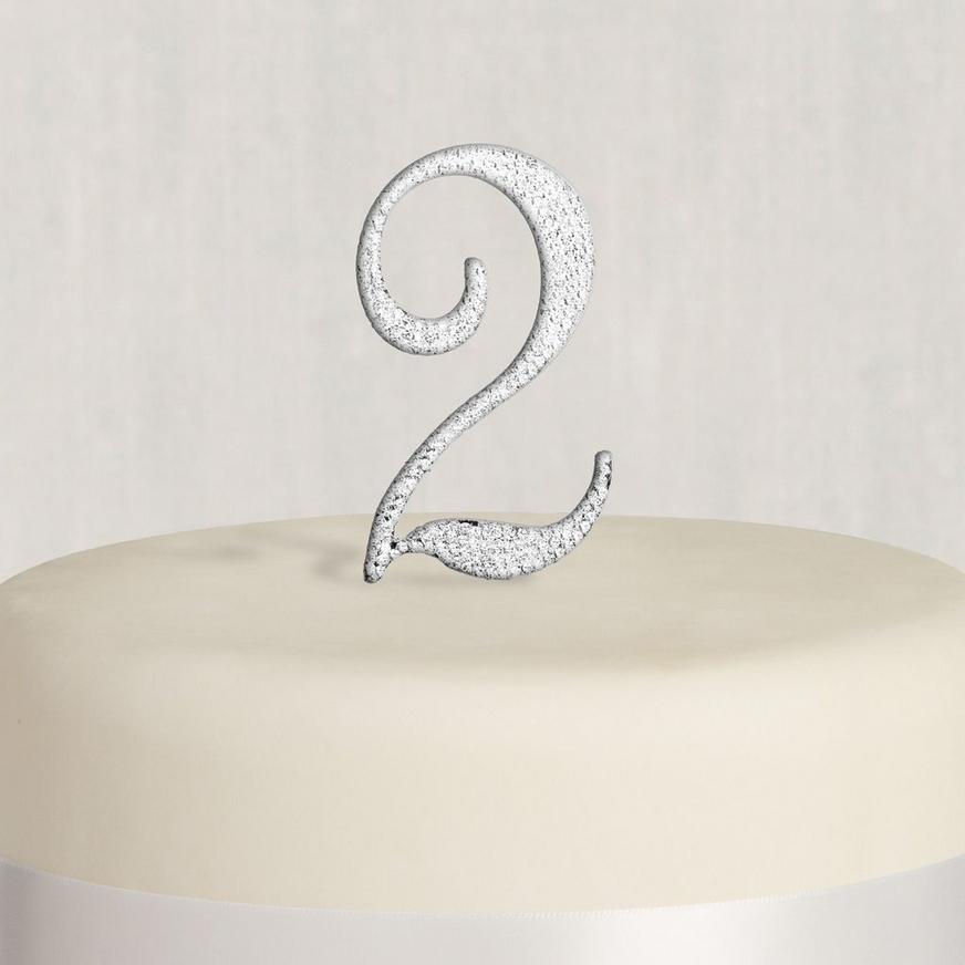 2.5" Tall Bling Rhinestone Number 6 Wedding Party Cake Toppers 
