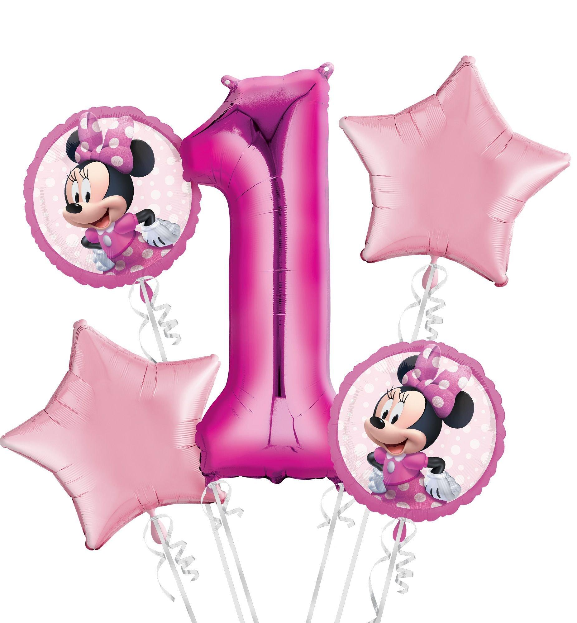 temperen Verschrikking Verlichten Minnie Mouse 1st Birthday Balloon Bouquet 5pc | Party City