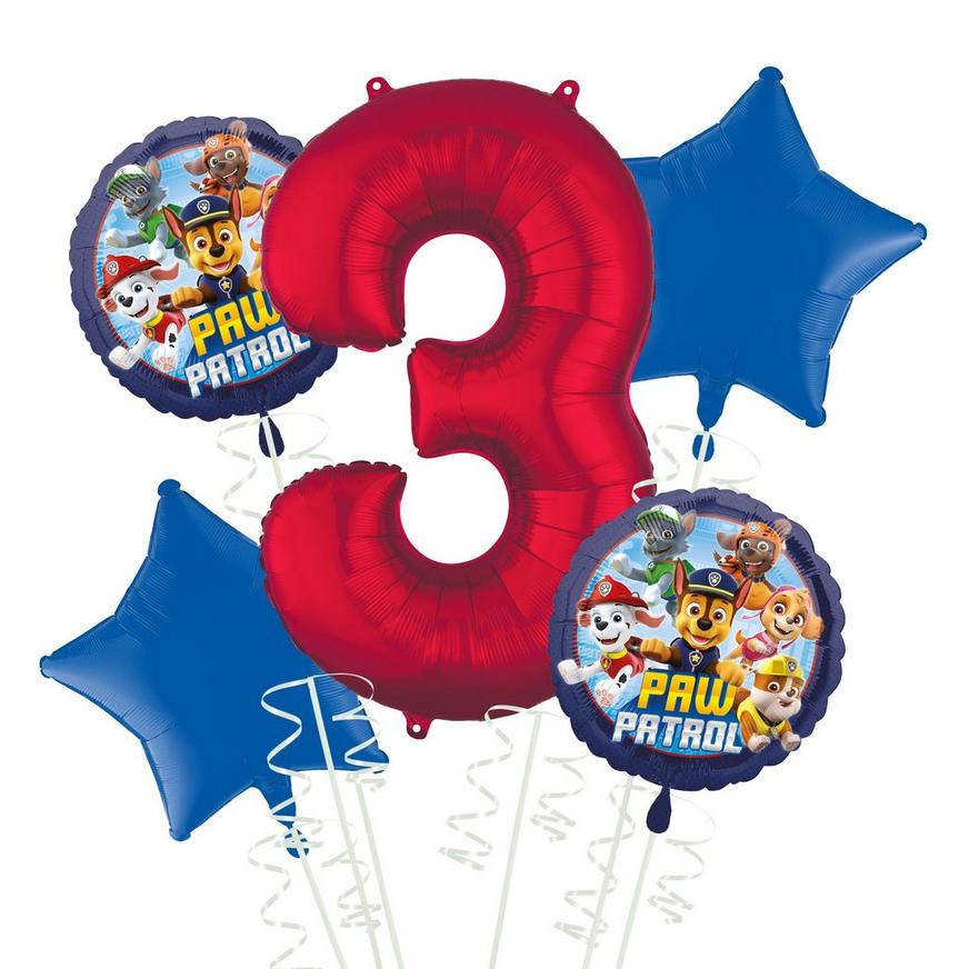 Attent Meander Ik heb een Engelse les PAW Patrol 3rd Birthday Balloon Bouquet 5pc | Party City