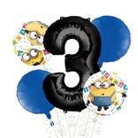 Despicable Me 3rd Birthday Balloon Bouquet 5pc