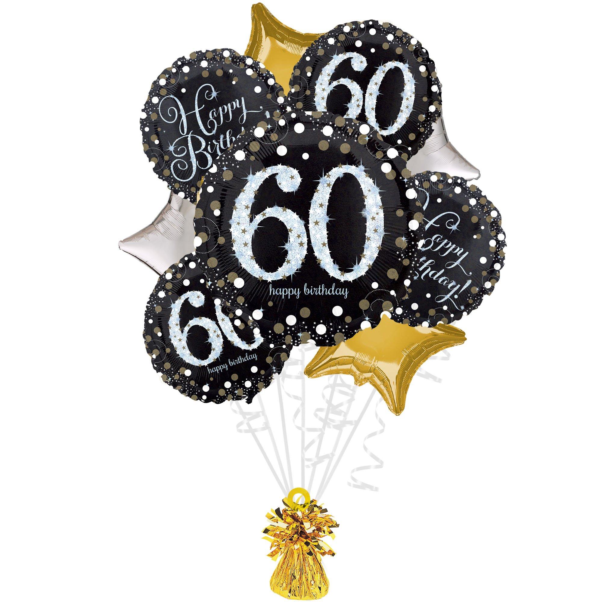 Sparkling Celebration 60th Birthday Foil Balloon Bouquet