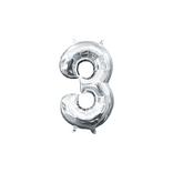 13in Air-Filled Silver Number Balloon (3)