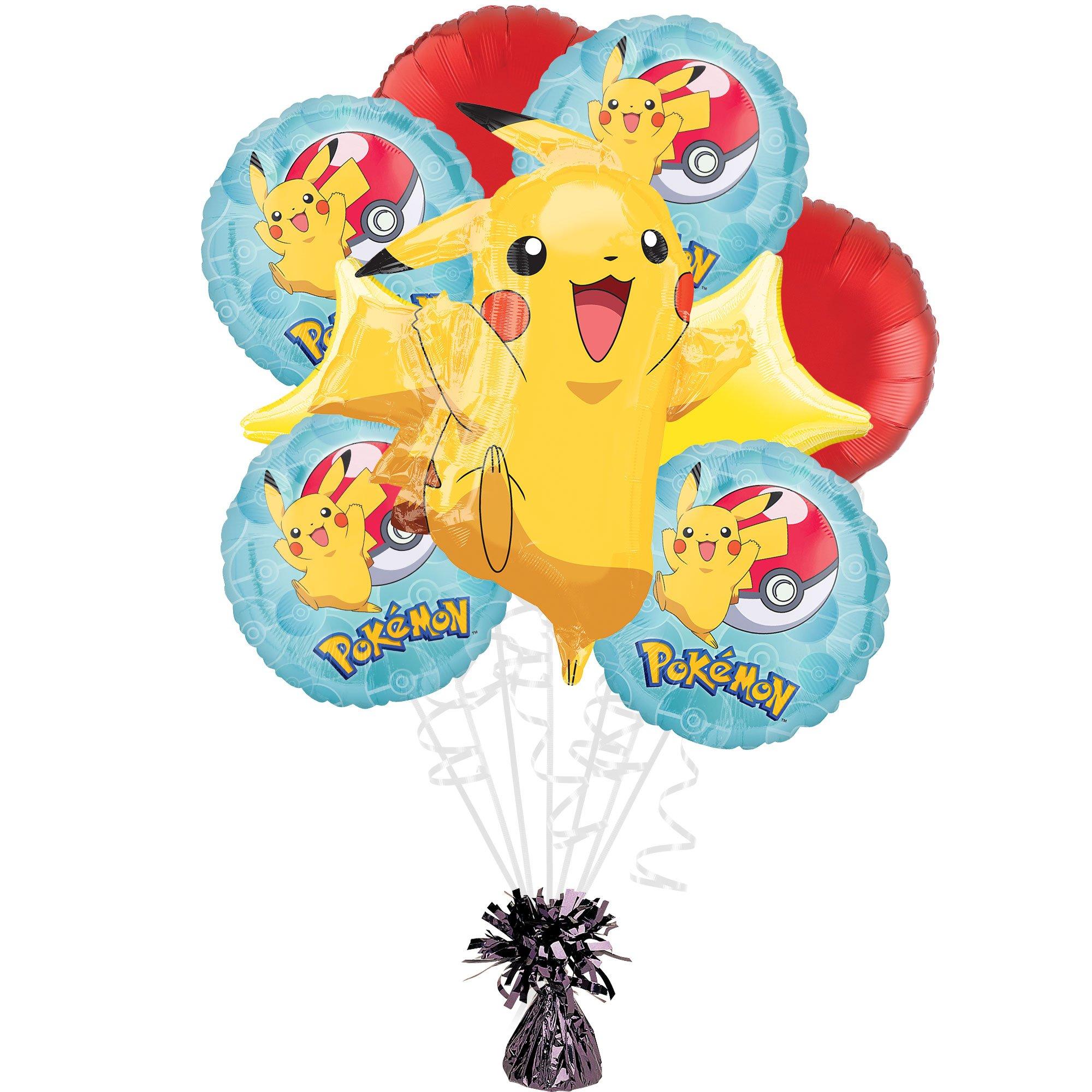 Pikachu Foil Balloon Bouquet, 5pc - Pokémon