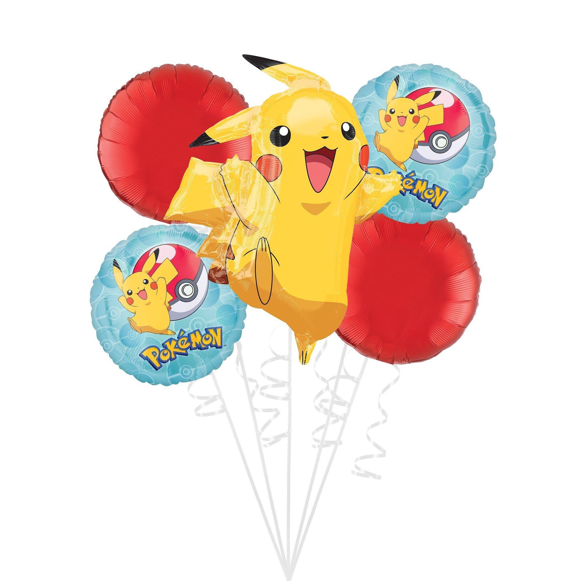 Pokemon Pikachu and Friends - Ramo de 5 globos de Mylar ~ Suministros para  fiestas