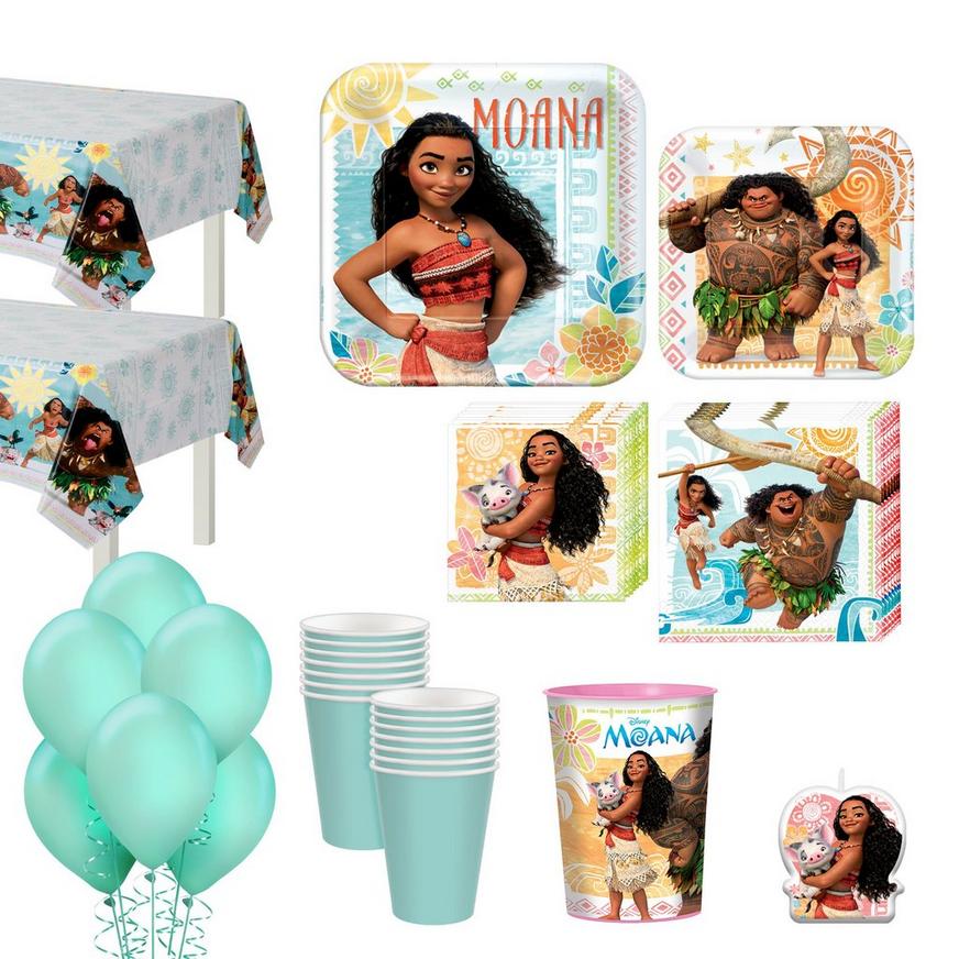 16-Guests Set Disney Moana Birthday Party Cups Plates Napkins Table Supplies Kit 