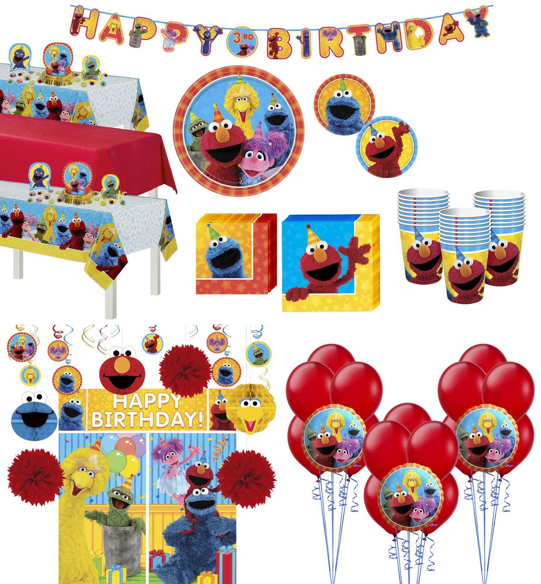 Sesame Street Birthday Party Supplies | Sesame Street Decorations | Sesame Street Tableware | Sesame Street Plates | Sesame Street Balloons - Serves