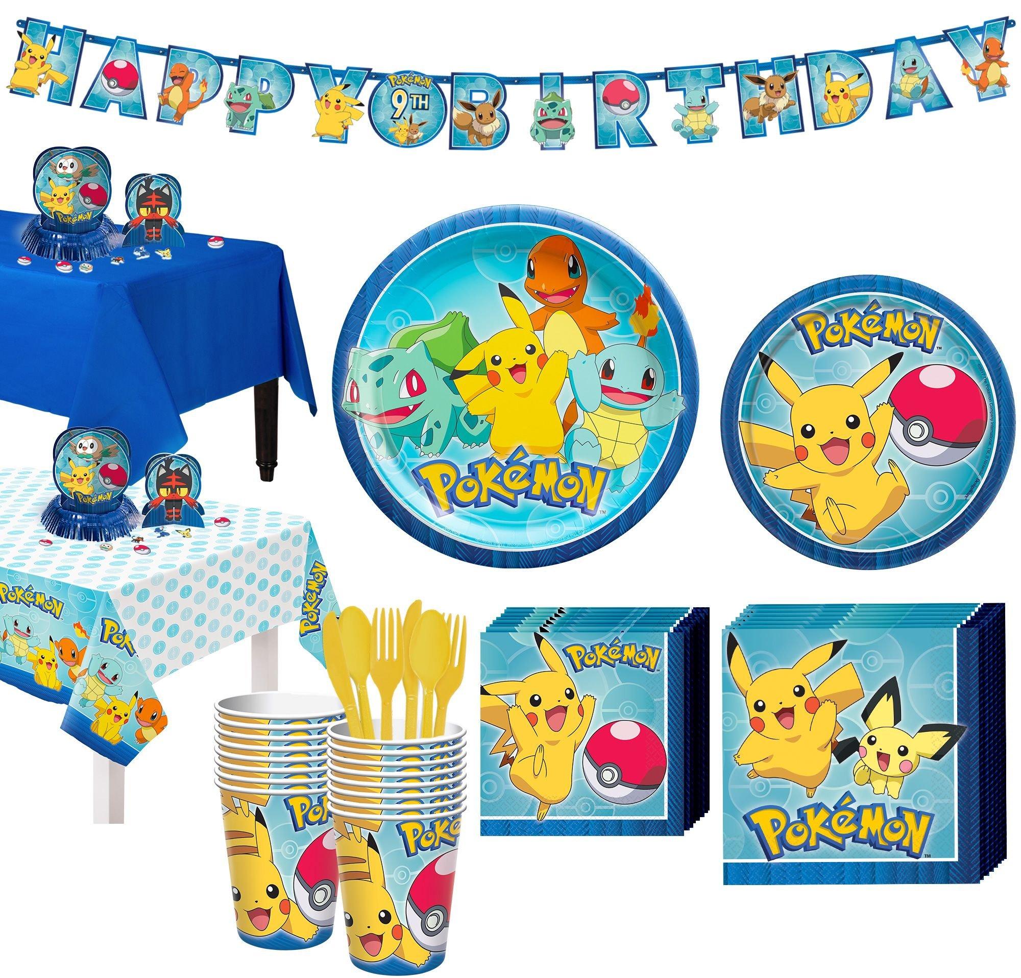 Pokemon Party Supplies with Tableware, Favors and Decoration (Full Pack  with Everything Needed)