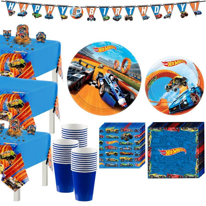 Hot Wheels Party Pack 32 Piece 8 Person Cups Plates Napkins Party Supplies 