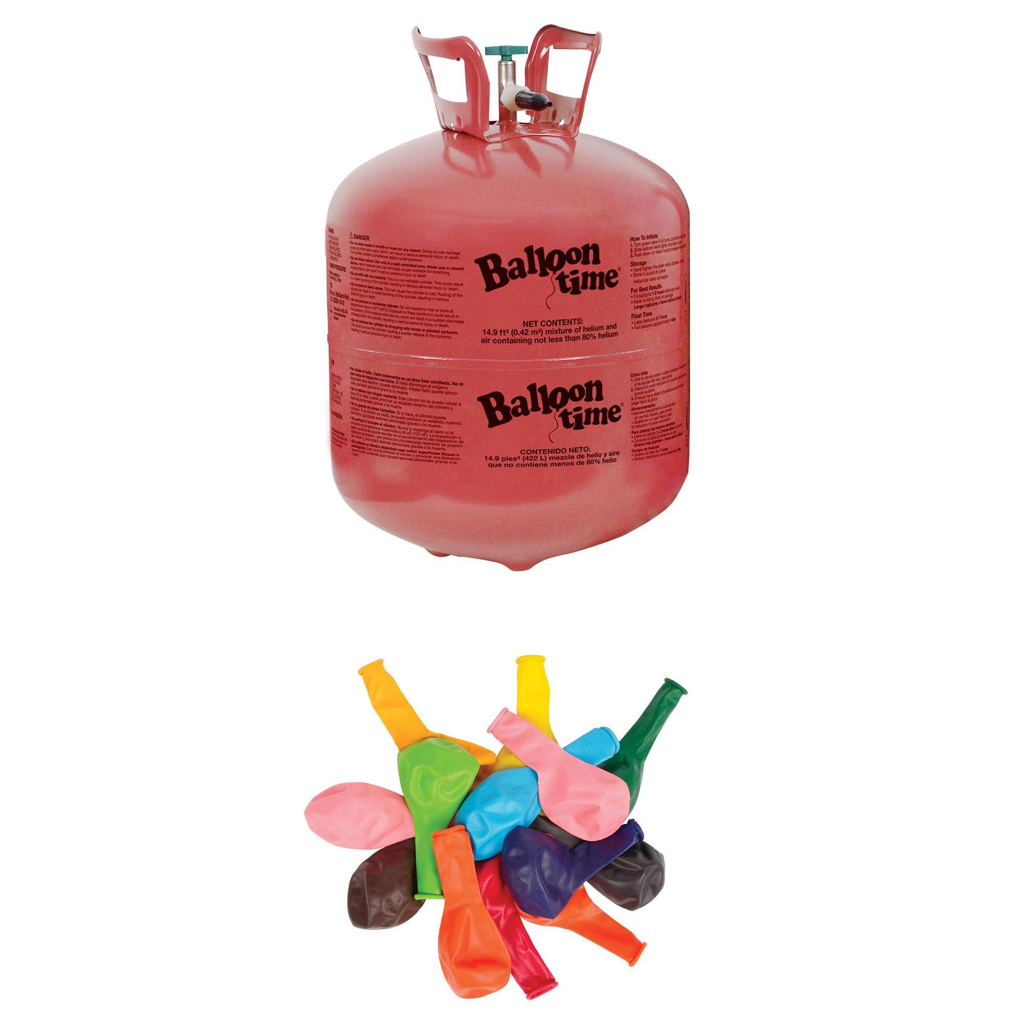  Party Factory Helium bottle for up to 30 Balloons incl. Latex  Balloons, Helium Cylinder 7 cu. ft. Gas with filling quantity for Balloons,  Ideal for Party, Events : Home & Kitchen