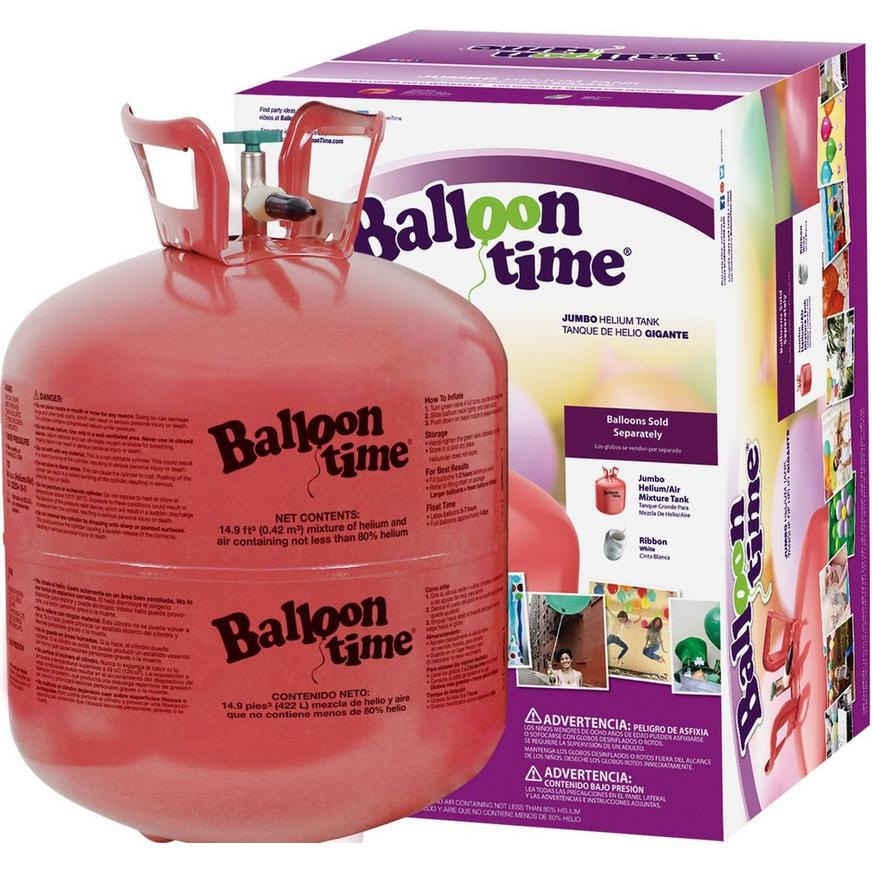 Helium Tank+50 Balloons & White Ribbon+12 Pink Weights+Plus Balloon Tying Tool 