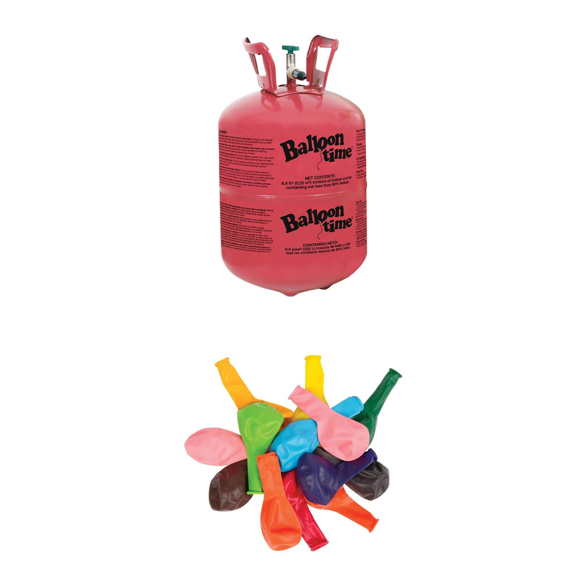 Balloon Time Small Helium Tank Kit with Balloons & Ribbon