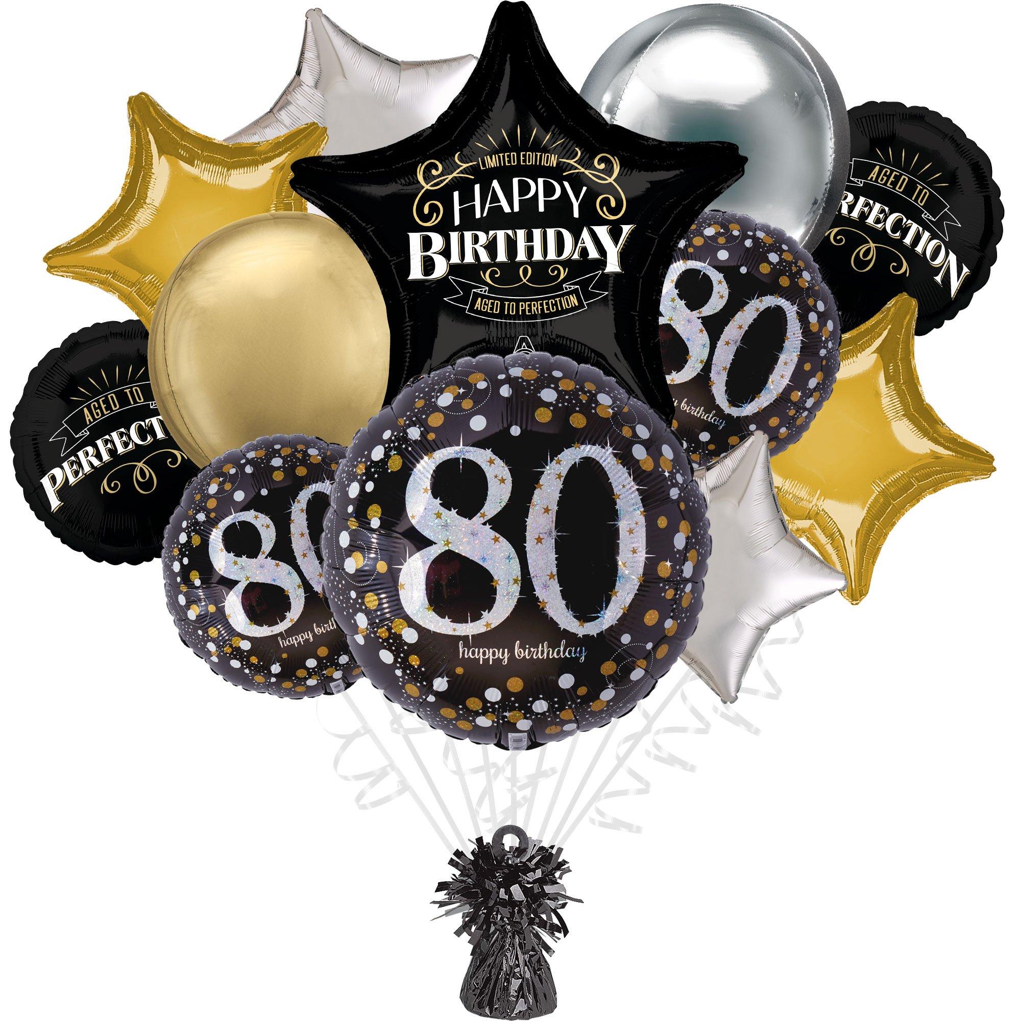 80th Birthday Foil Balloon Bouquet