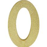 Glitter Gold Number 0 Sign
