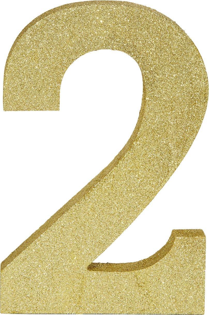 Glitter Gold Number 1 Sign 4 1/2in x 9in