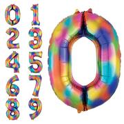 34in Rainbow Splash Number 0-9 Balloons