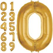 50in Gold Number 0-9 Balloons