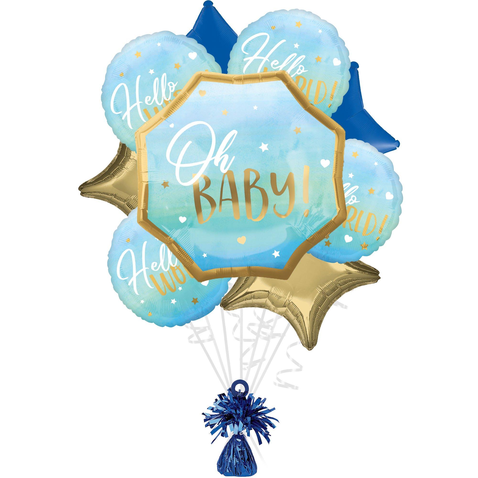 Blue Baby Boy Baby Shower Foil Balloon Bouquet