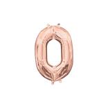 13in Air-Filled Rose Gold Number Balloon (0)