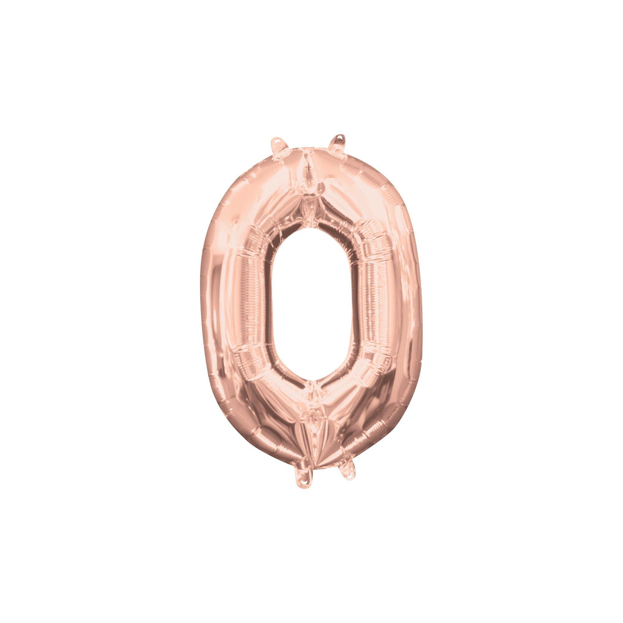 13in Air-Filled Rose Gold Number 0-9 Balloons