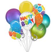 Multicolor Birthday Celebration Foil Balloon Bouquet