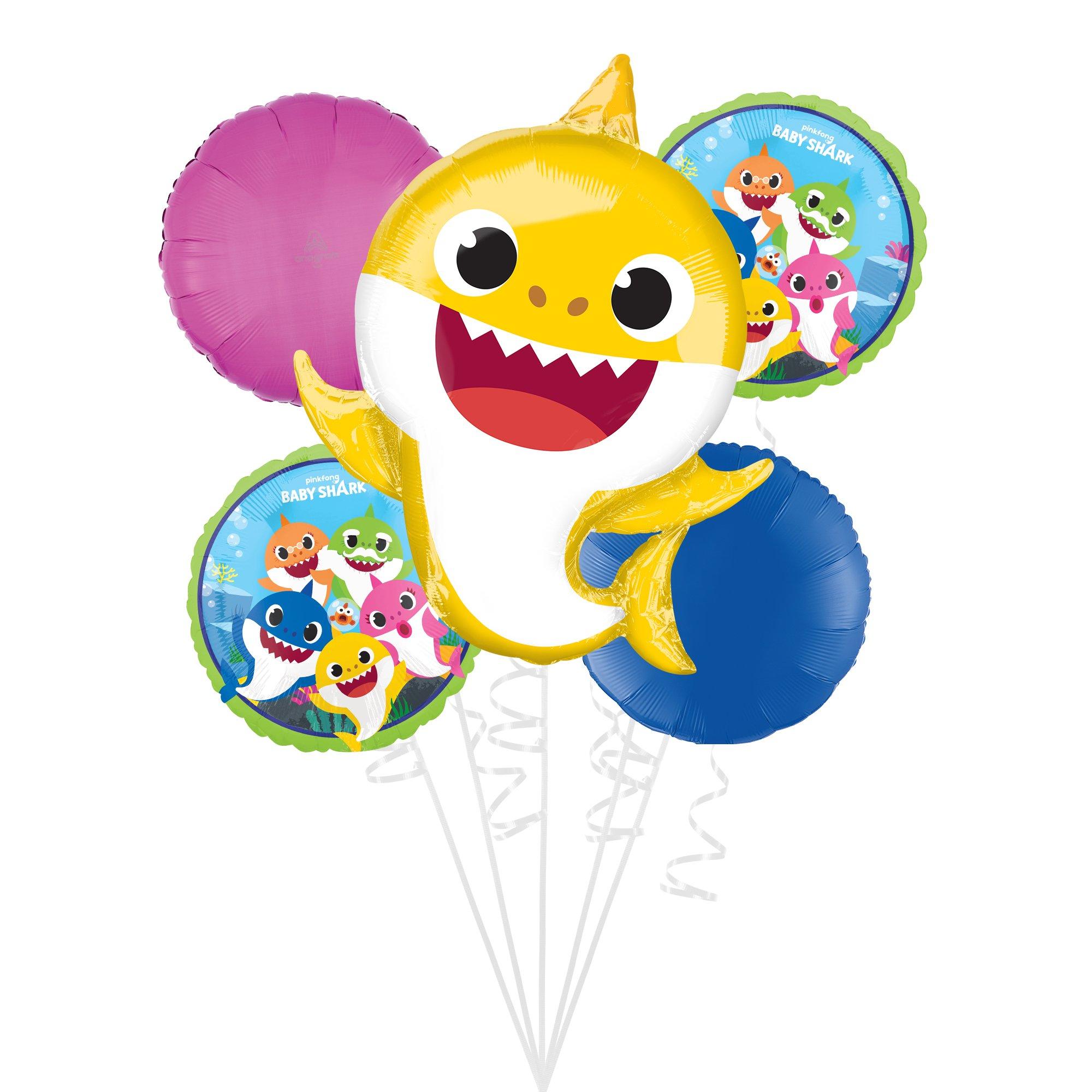 Baby Shark Foil Balloon Bouquet, 5pc | Party City