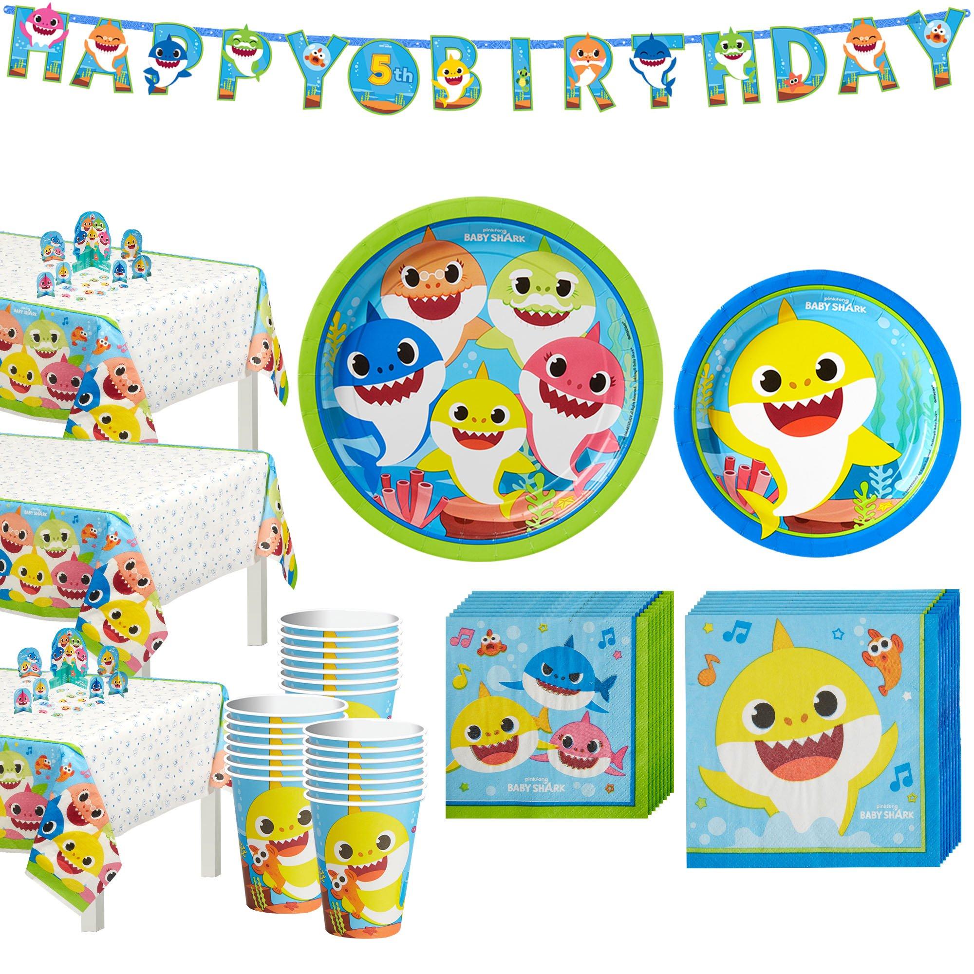 Baby Shark Birthday Party Tableware Kit for 24 Guests