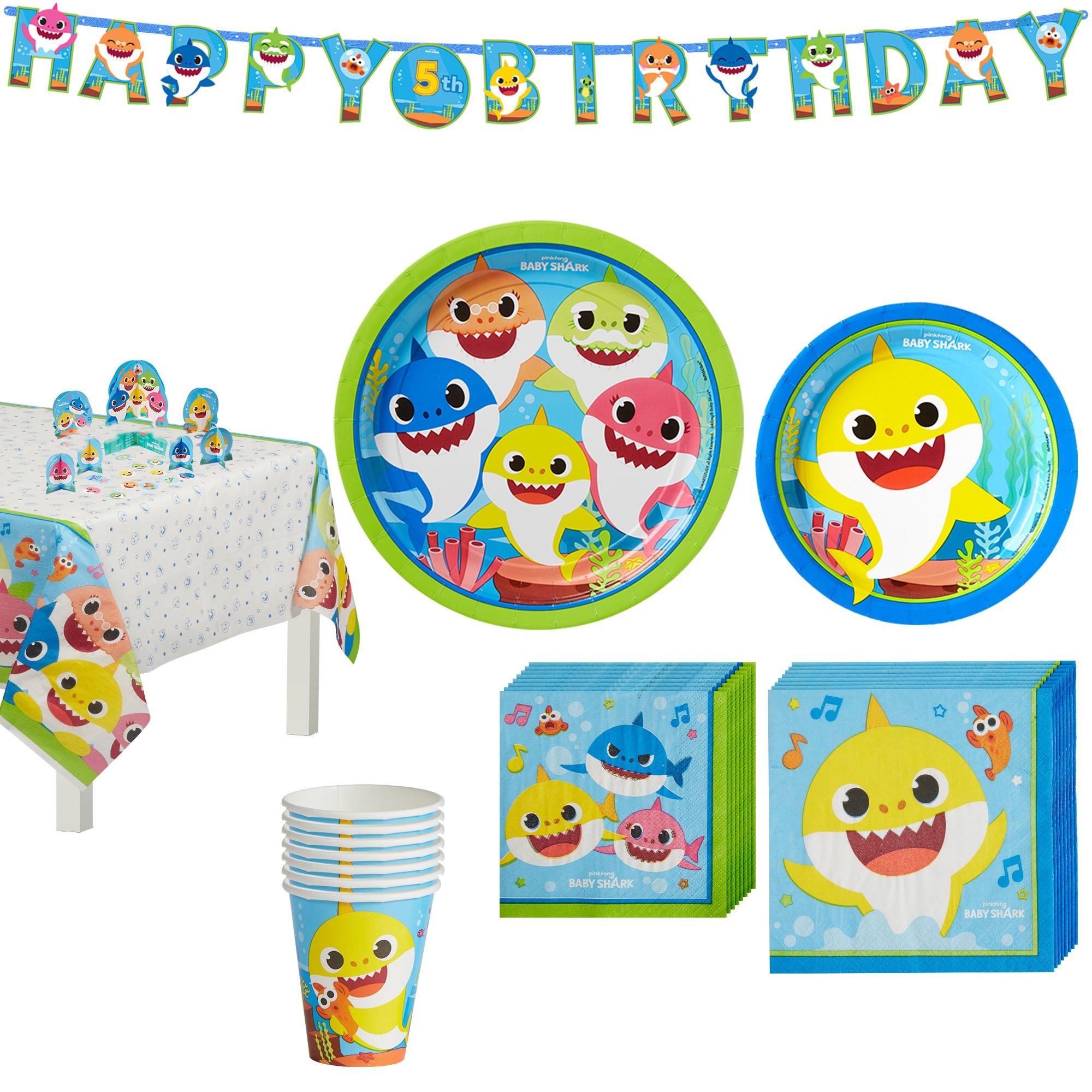 Baby Shark Birthday Party Tableware Kit For 8 Guests Party City