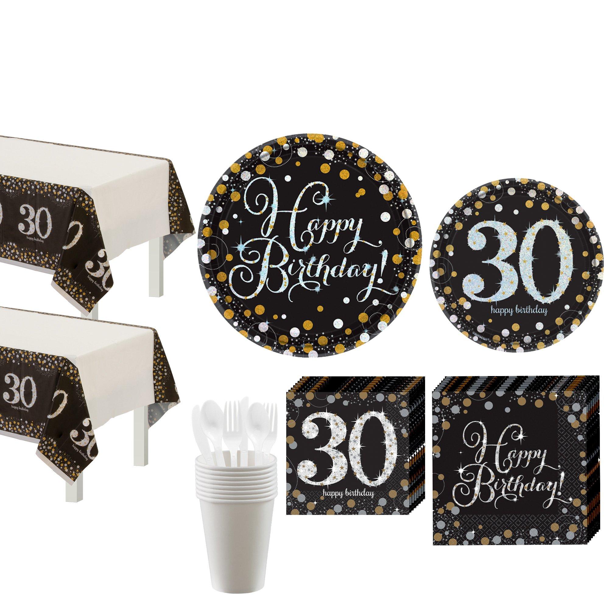 30th Birthday Decorations for Men, Black and Gold Happy Birthday  Decorations for Women Men Boys Girls 30th Birthday Party 30th Birthday  Decorations