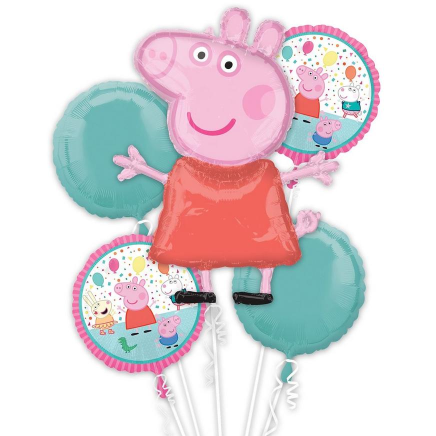 Peppa Pig Foil Balloon Bouquet, 5pc