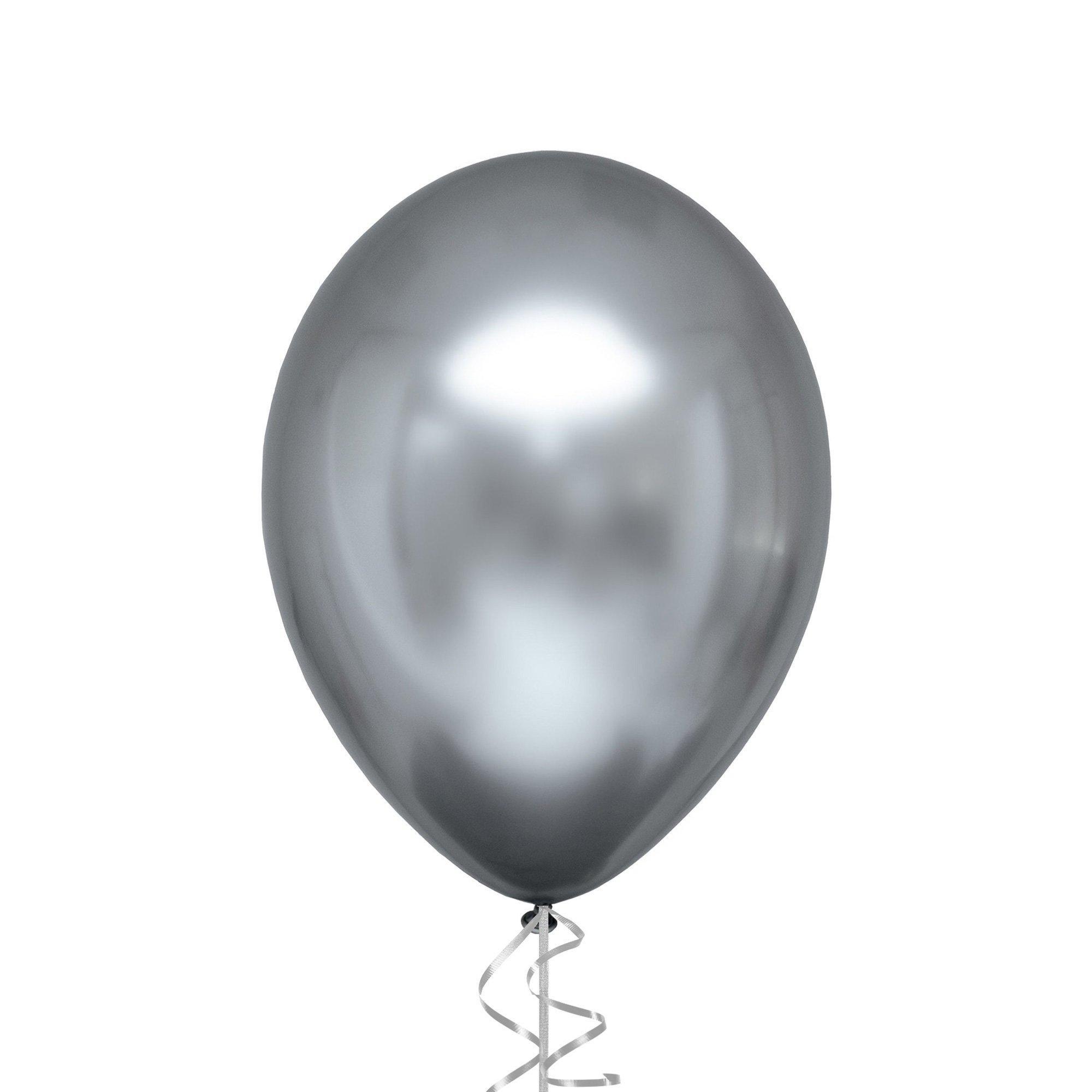 Silver Metallic Chrome Satin Luxe Latex Balloon