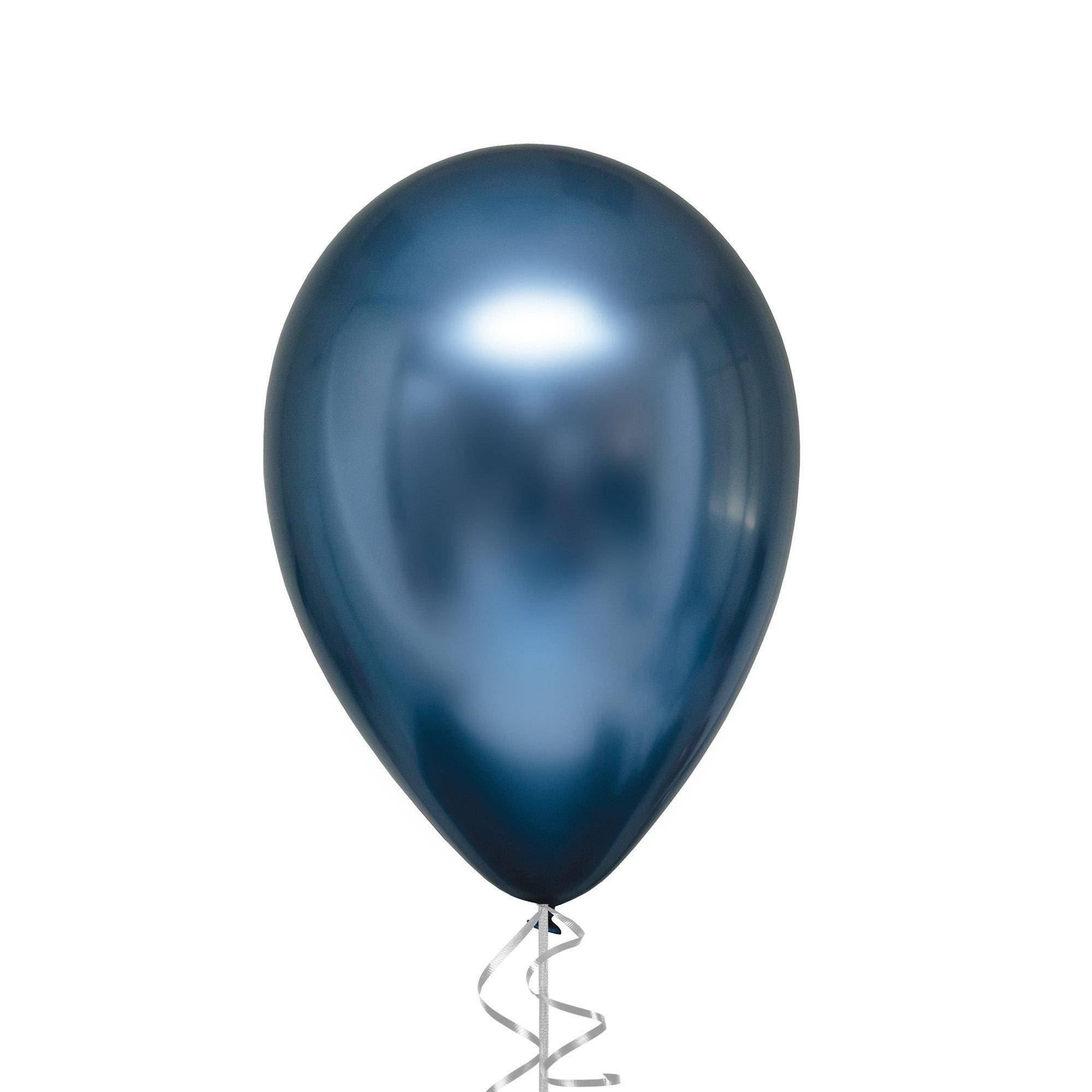 Dark Blue Metallic Chrome Satin Luxe Latex Balloon