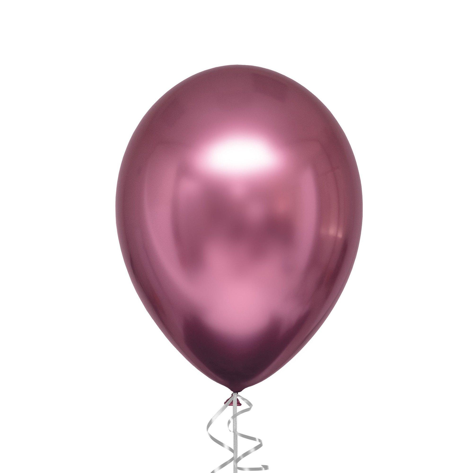 Bright Pink Metallic Chrome Satin Luxe Latex Balloon