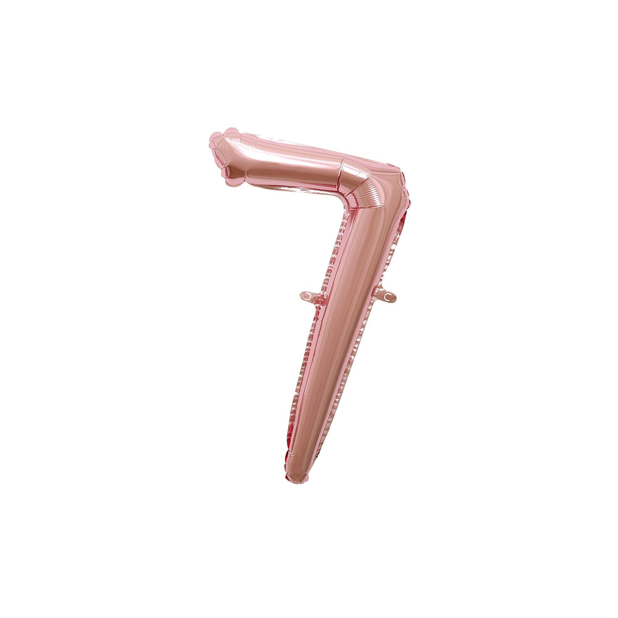 Air-Filled Rose Gold Cursive Number (0-9) Foil Balloon, 10in x 18in