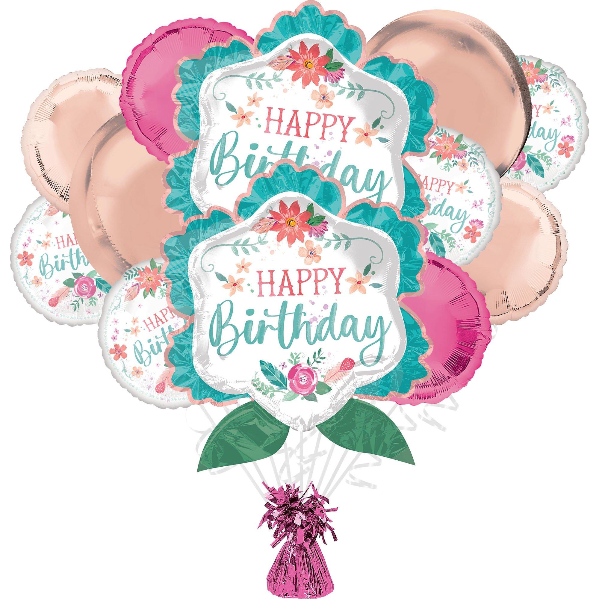 Free Spirit Foil Balloon Bouquet with Balloon Weight