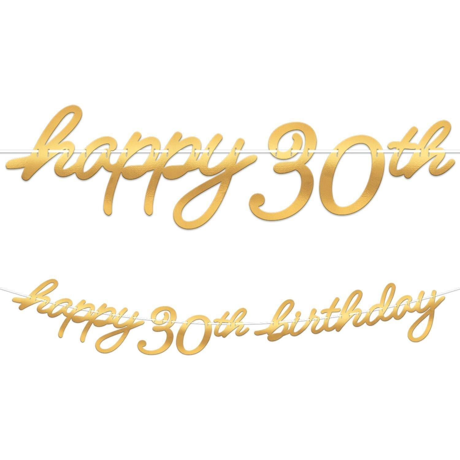 Metallic Golden Age Happy Birthday Cardstock Letter Banner, 12ft