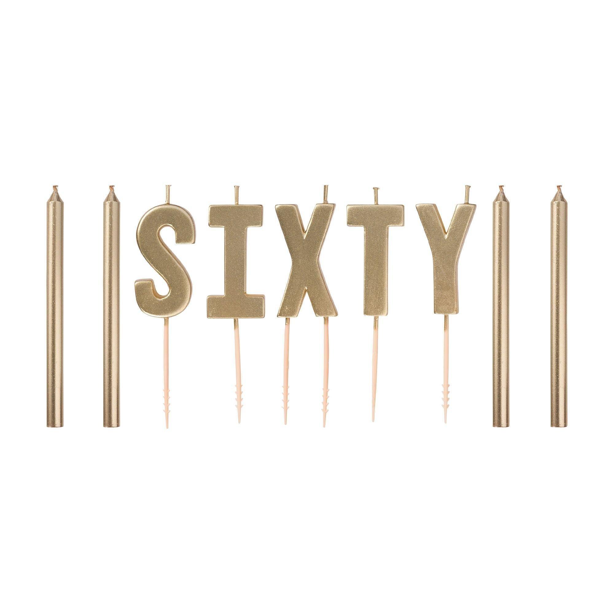 Metallic Golden Age Birthday Candles, 10pc
