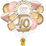 Golden Age 40th Birthday Foil Balloon Bouquet