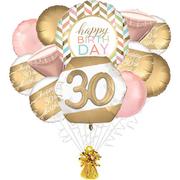 Golden Age 30th Birthday Foil Balloon Bouquet