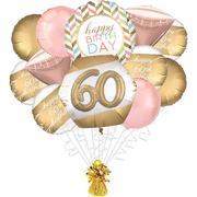 Golden Age 60th Birthday Foil Balloon Bouquet