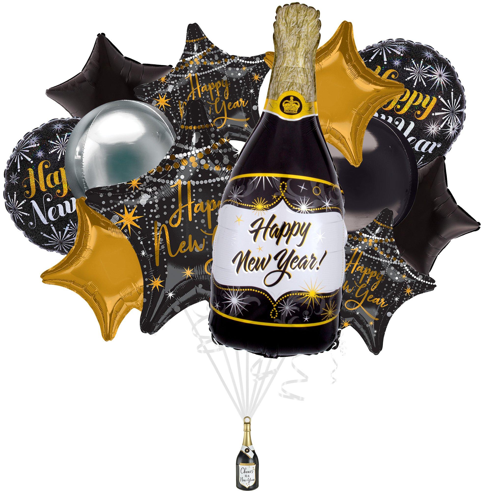 Midnight Hour Happy New Year Star Foil Balloon Bouquet