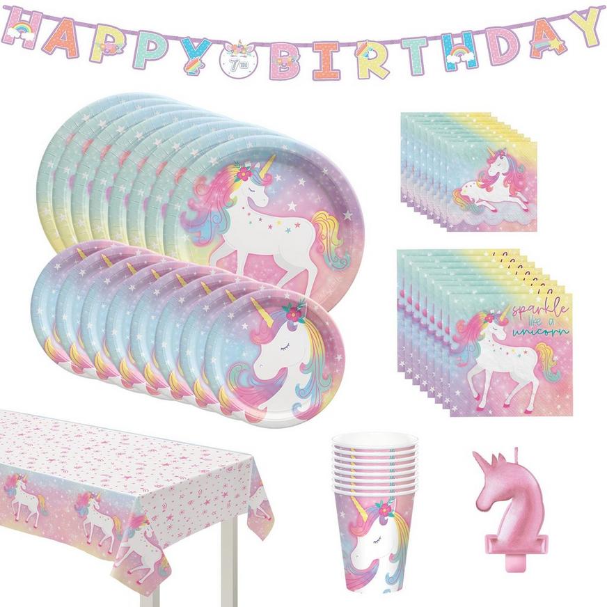 Party City Enchanted Unicorn Party Kit for 8 Guests Birthday Supplies | Birthday