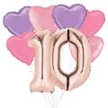Premium Happy 10 Balloon Bouquet, 8pc