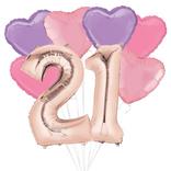 Premium Happy 21 Balloon Bouquet, 14pc
