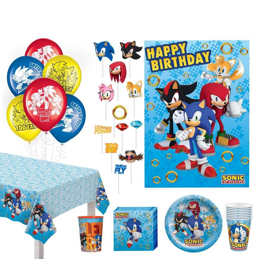  Sonic The Hedgehog Party Pack Seats 8 - Napkins, Plates, and  Cups Sonic The Hedgehog Party Supplies : Home & Kitchen